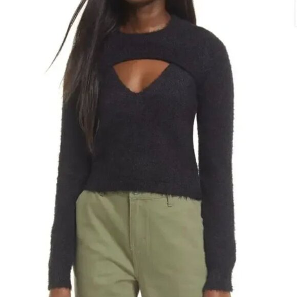 BP Eyelash Black Fuzzy Super Soft Sweater Tank -Set Of 2 Pieces Women's Size S ! - Picture 1 of 13